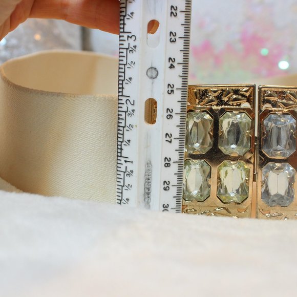 ?Vogue Couture Vintage 1980s Elastic Wide Chunky Bling Rhinestone Cinch Belt ? main image 5